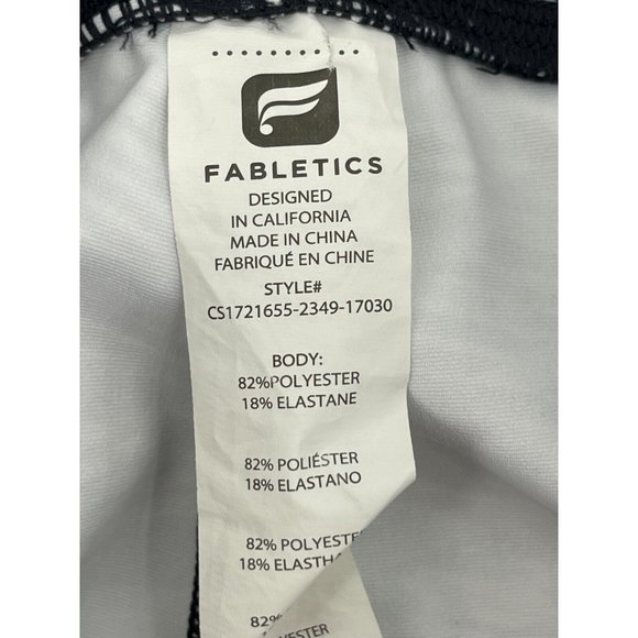 Fabletics Women's Black White Striped Pull On Stretch Activewear Leggings Size S - Picture 8 of 14